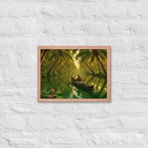 Kerala Backwaters Framed Poster Matte Black Wood Frame Dipaliz - Red Oak / 12″×16″ - Posters