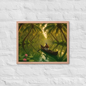 Kerala Backwaters Framed Poster Matte Black Wood Frame Dipaliz - Red Oak / 16″×20″ - Posters
