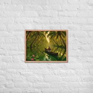 Kerala Backwaters Framed Poster Matte Black Wood Frame Dipaliz - Red Oak / 18″×24″ - Posters