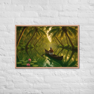 Kerala Backwaters Framed Poster Matte Black Wood Frame Dipaliz - Red Oak / 24″×36″ - Posters