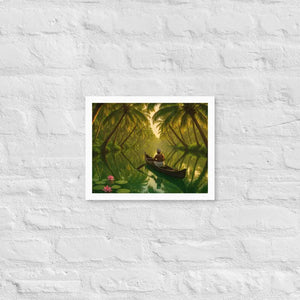 Kerala Backwaters Framed Poster Matte Black Wood Frame Dipaliz - White / 11″×14″ - Posters