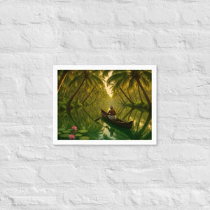 Kerala Backwaters Framed Poster Matte Black Wood Frame Dipaliz - White / 12″×16″ - Posters