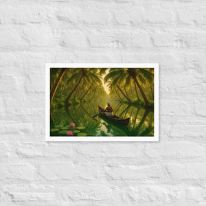 Kerala Backwaters Framed Poster Matte Black Wood Frame Dipaliz - White / 12″×18″ - Posters