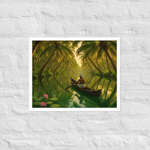 Kerala Backwaters Framed Poster Matte Black Wood Frame Dipaliz - White / 16″×20″ - Posters