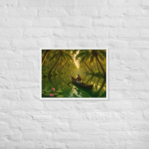 Kerala Backwaters Framed Poster Matte Black Wood Frame Dipaliz - White / 18″×24″ - Posters