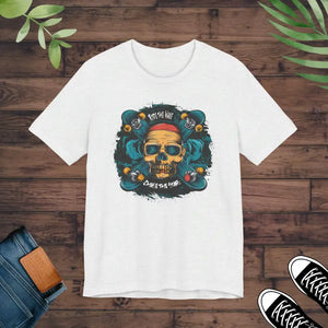 Unisex Jersey Skull Tee - Short Sleeve Street Style - Dipaliz - Ash / Xs - T-shirts
