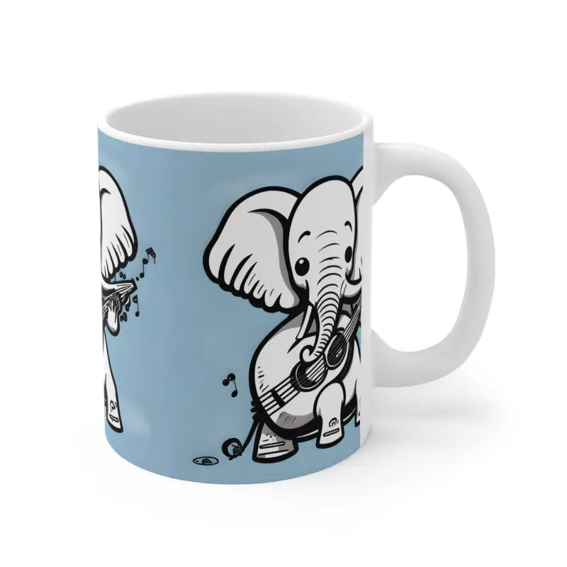 Rock your Mornings with a Fun Elephant Playing Guitar Mug - 11oz