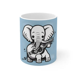 Elephant Playing Guitar Mug - Ceramic Musical Fun - Dipaliz - 11oz - Mugs