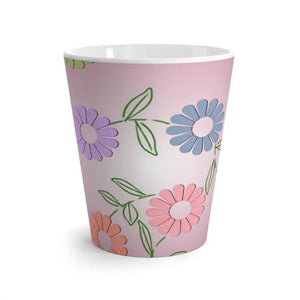 Floral Pink 12oz Latte Mug - Cheerful Morning Energy - Dipaliz - Mugs