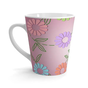 Floral Pink 12oz Latte Mug - Cheerful Morning Energy - Dipaliz - Mugs