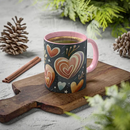 Start your Day with Colorful Hearts Pattern Mugs! - 11oz / Pink Mug