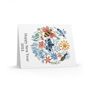 Year Greeting Cards - Vibrant Festive Design - Dipaliz - & Note