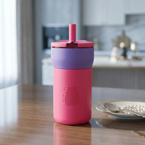 Kids 12oz Leakproof Straw Tumbler, Engravable Cute Animal Design - Tumblers