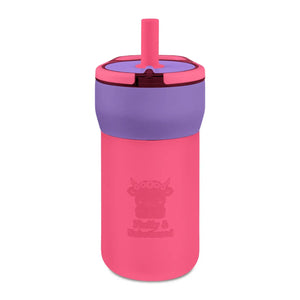 Kids 12oz Leakproof Straw Tumbler, Engraved Cute Cow Design - Tumblers
