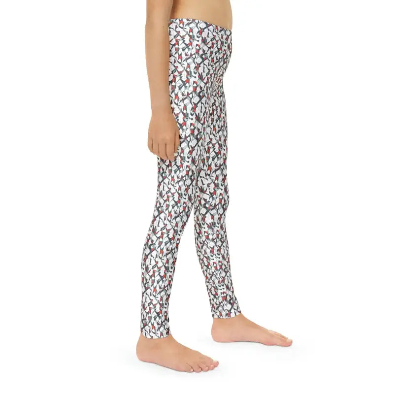 Youth Style Boost: Blue White Abstract Pattern Leggings - Kids Clothes