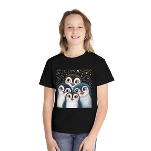 Cozy Three Penguins Tee - Kids Waddle Adventure Style - Dipaliz - Black / Xs - T-shirts