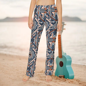 Kids Geometric Lounge Pants Brushed Polyester Stylish Comfort Dipaliz - Xs