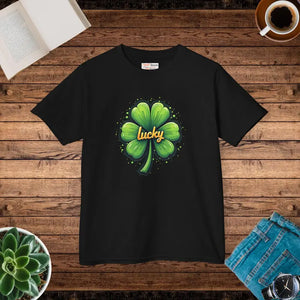 Kids Lucky Shamrock Tee - St Patricks Day Shirt - Dipaliz - Black / Xs - T-shirts