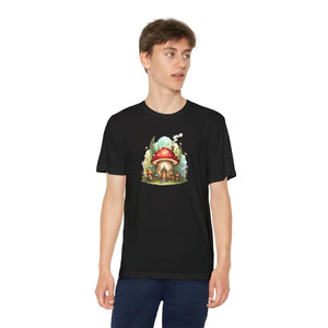 Kids Mushroom Cottage T‑shirt Cute Woodland Fairy House Tee for Youth - T-shirts - s
