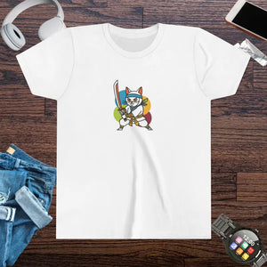 Kids Clothes - Ninja Cat Tee - Playful Adventure Warrior Style - Dipaliz s / White