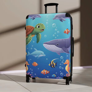 Kids Ocean Animals Suitcase - Durable Hard Shell - Dipaliz - Suitcases