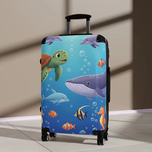 Kids Ocean Animals Suitcase - Durable Hard Shell - Dipaliz - Suitcases