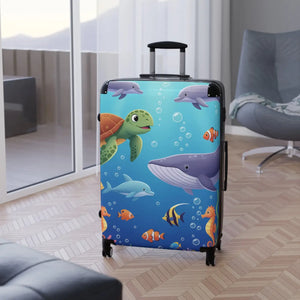 Kids Ocean Animals Suitcase - Durable Hard Shell - Dipaliz - Suitcases