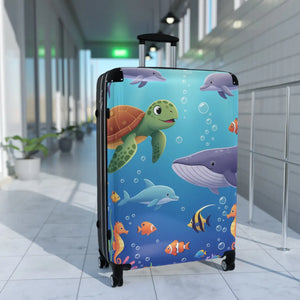 Kids Ocean Animals Suitcase - Durable Hard Shell - Dipaliz - Suitcases