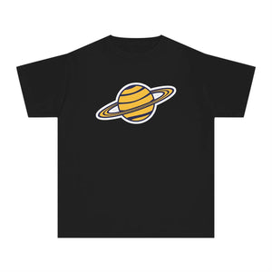 Kids Planet Graphic Tee - Yellow Saturn Space Shirt - T-shirts - s