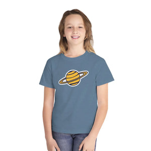 Kids Planet Graphic Tee - Yellow Saturn Space Shirt - T-shirts - s