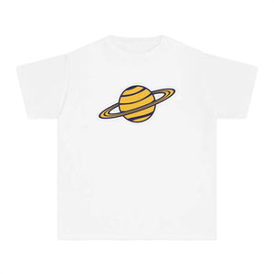 Kids Planet Graphic Tee - Yellow Saturn Space Shirt - T-shirts - s