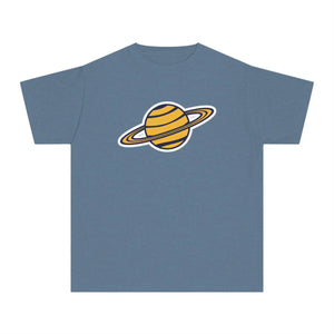 Kids Planet Graphic Tee - Yellow Saturn Space Shirt - T-shirts - s