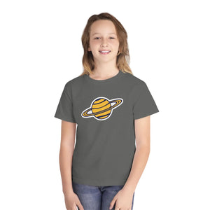 Kids Planet Graphic Tee - Yellow Saturn Space Shirt - T-shirts - s