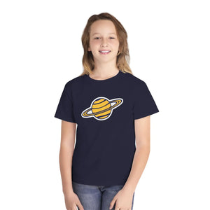 Kids Planet Graphic Tee - Yellow Saturn Space Shirt - T-shirts - s