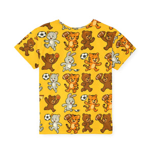 Active Animal Print Tee - Kids Playful Sports - Dipaliz - T-shirts