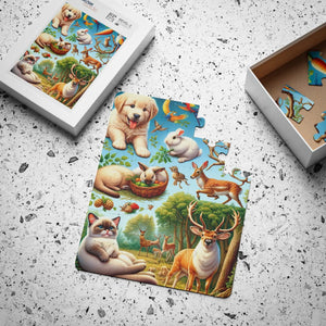 Adorable Animals Kids’ Puzzle 30 Piece Chipboard - Dipaliz - Jigsaw Puzzles