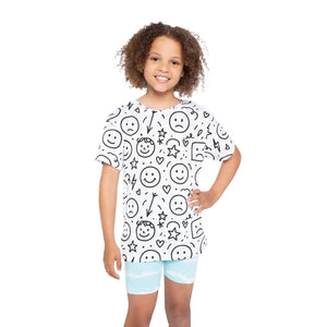 Vibrant Kids Sports Jersey - Fun Emoji Design - Dipaliz - T-shirts