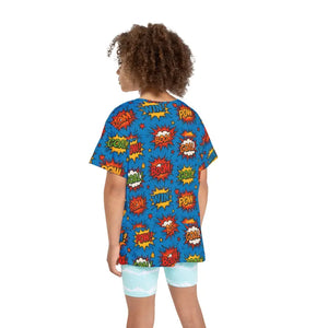 Kids Sports Jersey - Fun Comic Print Playful Everyday Wear - Dipaliz - T-shirts