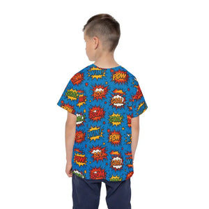 Kids Sports Jersey - Fun Comic Print Playful Everyday Wear - Dipaliz - T-shirts