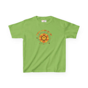 Kids T-shirt, ?Be Kind where you Grow’ Smiling Sunflower Graphic - T-shirts