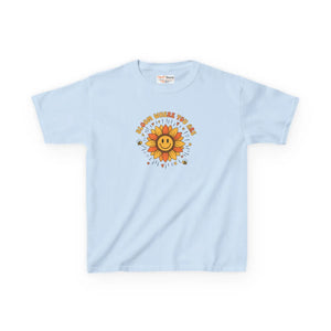 Kids T-shirt, ?Be Kind where you Grow’ Smiling Sunflower Graphic - T-shirts