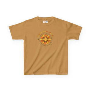 Kids T-shirt, ?Be Kind where you Grow’ Smiling Sunflower Graphic - T-shirts