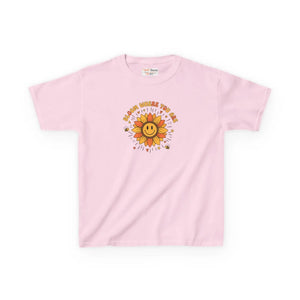 Kids T-shirt, ?Be Kind where you Grow’ Smiling Sunflower Graphic - T-shirts