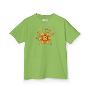 Kids T-shirt, ?Be Kind where you Grow’ Smiling Sunflower Graphic - T-shirts