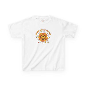 Kids T-shirt, ?Be Kind where you Grow’ Smiling Sunflower Graphic - T-shirts