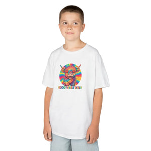 Kids T-shirt, Colorful ?Good Vibes Only’ Rainbow Monster Tee - T-shirts