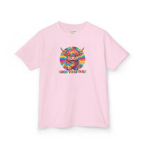 Kids T-shirt, Colorful ?Good Vibes Only’ Rainbow Monster Tee - T-shirts