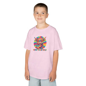 Kids T-shirt, Colorful ?Good Vibes Only’ Rainbow Monster Tee - T-shirts