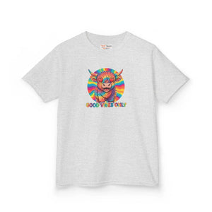 Kids T-shirt, Colorful ?Good Vibes Only’ Rainbow Monster Tee - T-shirts