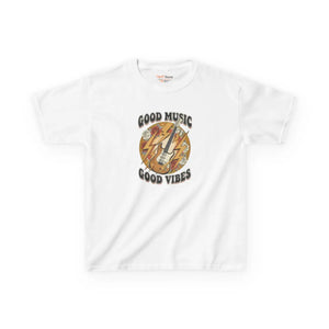 Kids T‑shirt, ?Good Music Good Vibes’ Retro Lightning Bolt Graphic - T-shirts